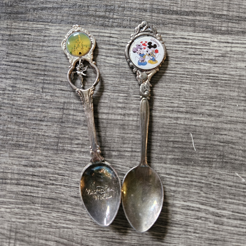 Disney Decorative Souvenir Spoons- Silverplated- Set Of 2